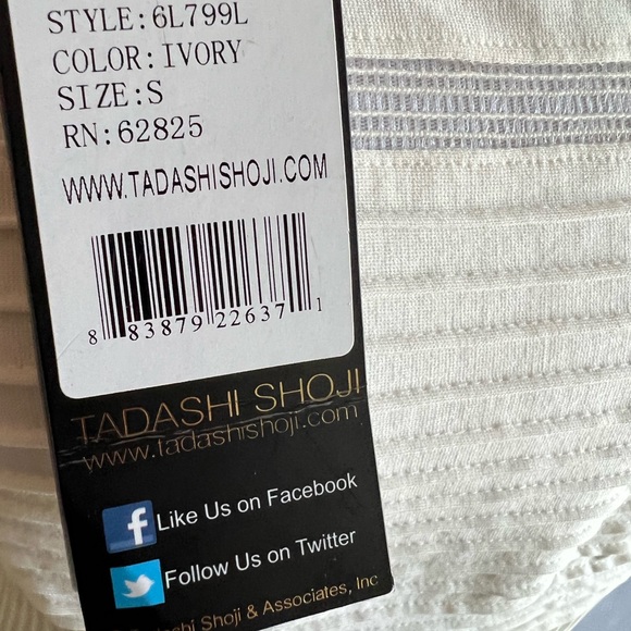 💕Host Pick💕 Tadashi Shoji Ivory Jersey Mesh Illusion Gown Dress Retail $650 - Picture 11 of 11